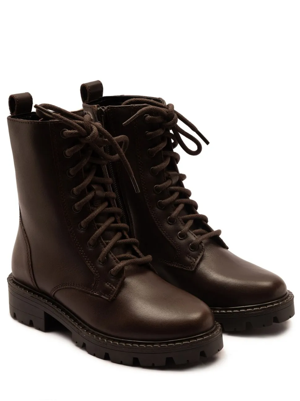 Bruin - Off The Hook Nala Chunky Leather Lace-Up Combat Ankle Boots