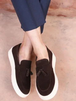 Bruin - Off The Hook Rory Suede Tassel Loafers with Flat Sole