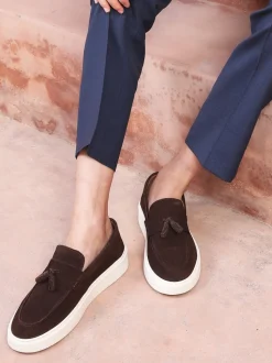 Bruin - Off The Hook Rory Suede Tassel Loafers with Flat Sole