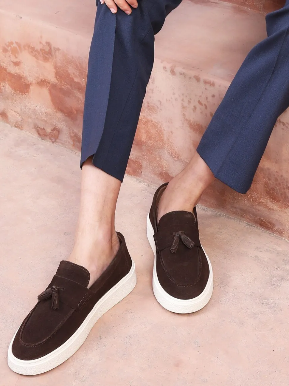 Bruin - Off The Hook Rory Suede Tassel Loafers with Flat Sole