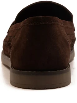 Bruin - Off The Hook Tiger Tassel Suede Leather Slip-On Loafers with Woven Detail