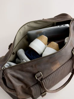 Bruin - Oily Leather Weekend Holdall Bag
