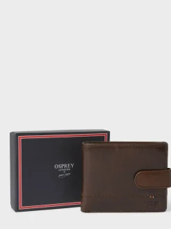 Bruin - Osprey London - The London bruine leren portemonnee