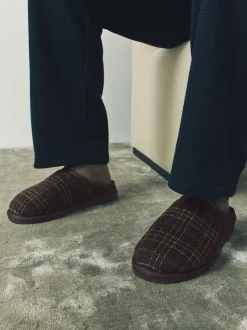 Bruin - Pantoffelmuiltjes met ruitjes