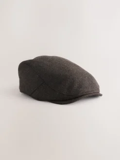 Bruin - Platte pet in visgraadmotief