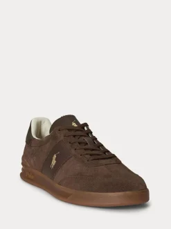 Bruin - Polo Ralph Lauren Hertitage Aera suède mix sneakers