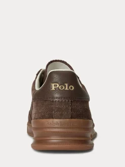 Bruin - Polo Ralph Lauren Hertitage Aera suède mix sneakers