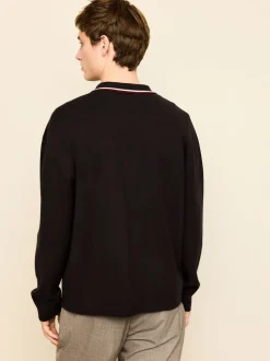 Bruin - Regular Fit Premium Mid Weight Tipped Zip Through Collared Cardigan