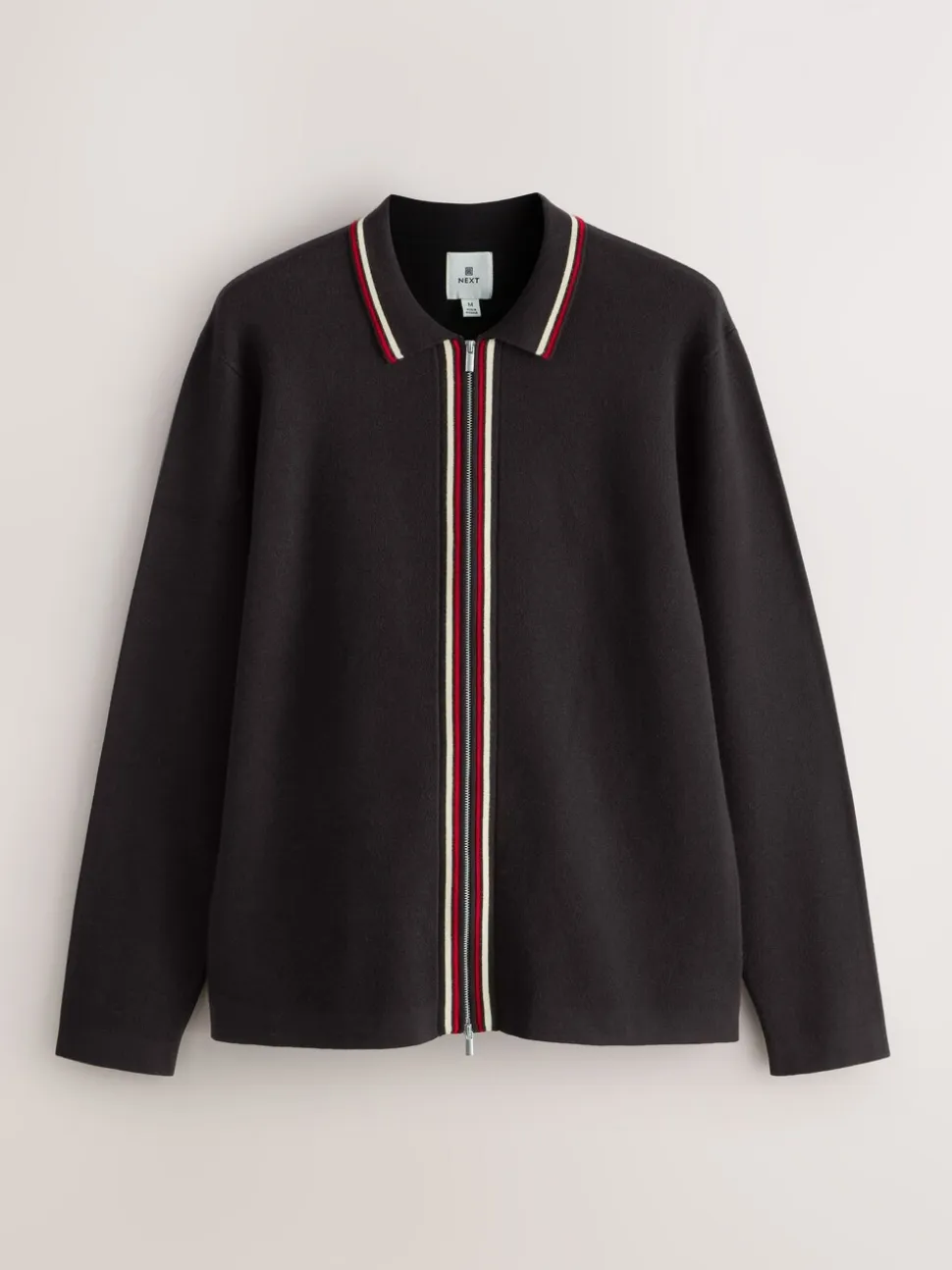 Bruin - Regular Fit Premium Mid Weight Tipped Zip Through Collared Cardigan