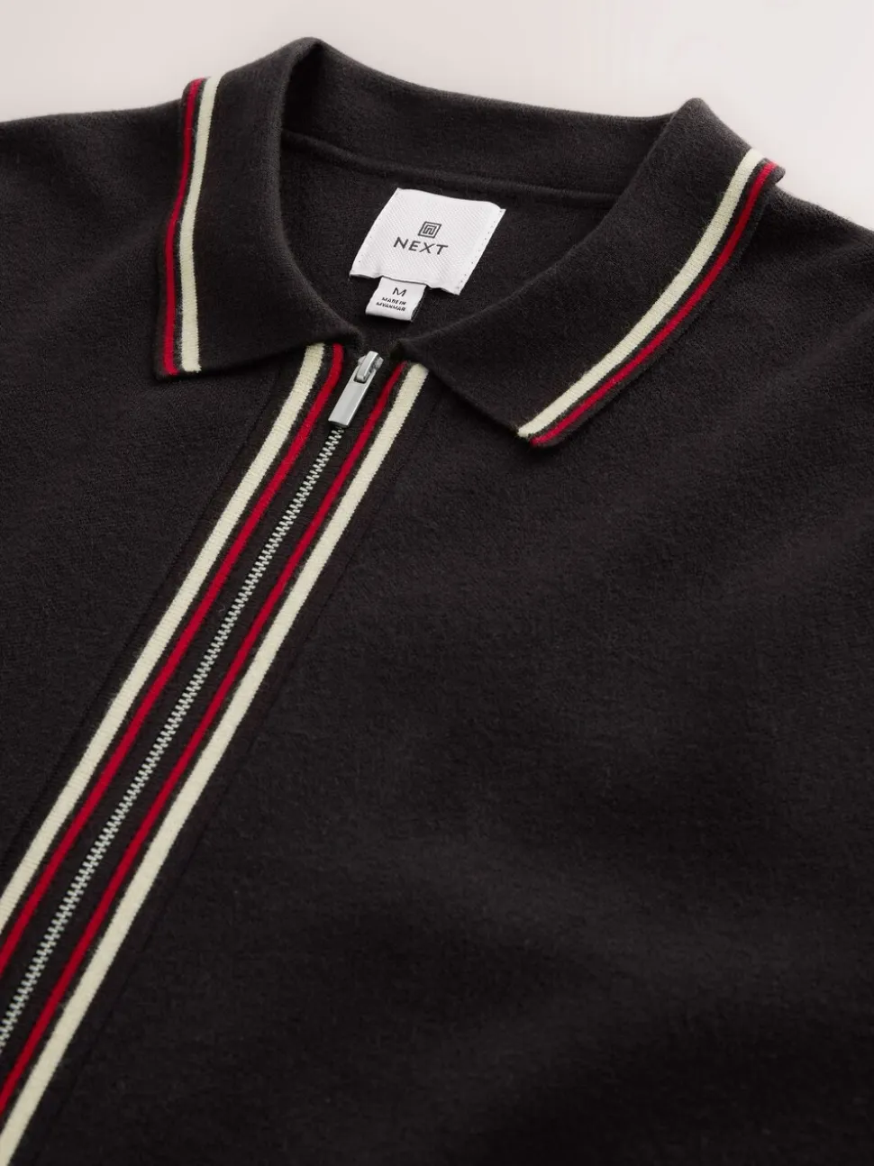 Bruin - Regular Fit Premium Mid Weight Tipped Zip Through Collared Cardigan