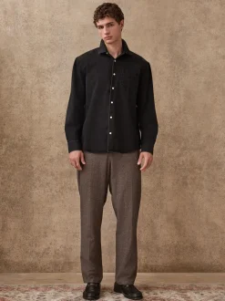 Bruin - Regular Fit Smart Brushed Cotton Textured Trousers