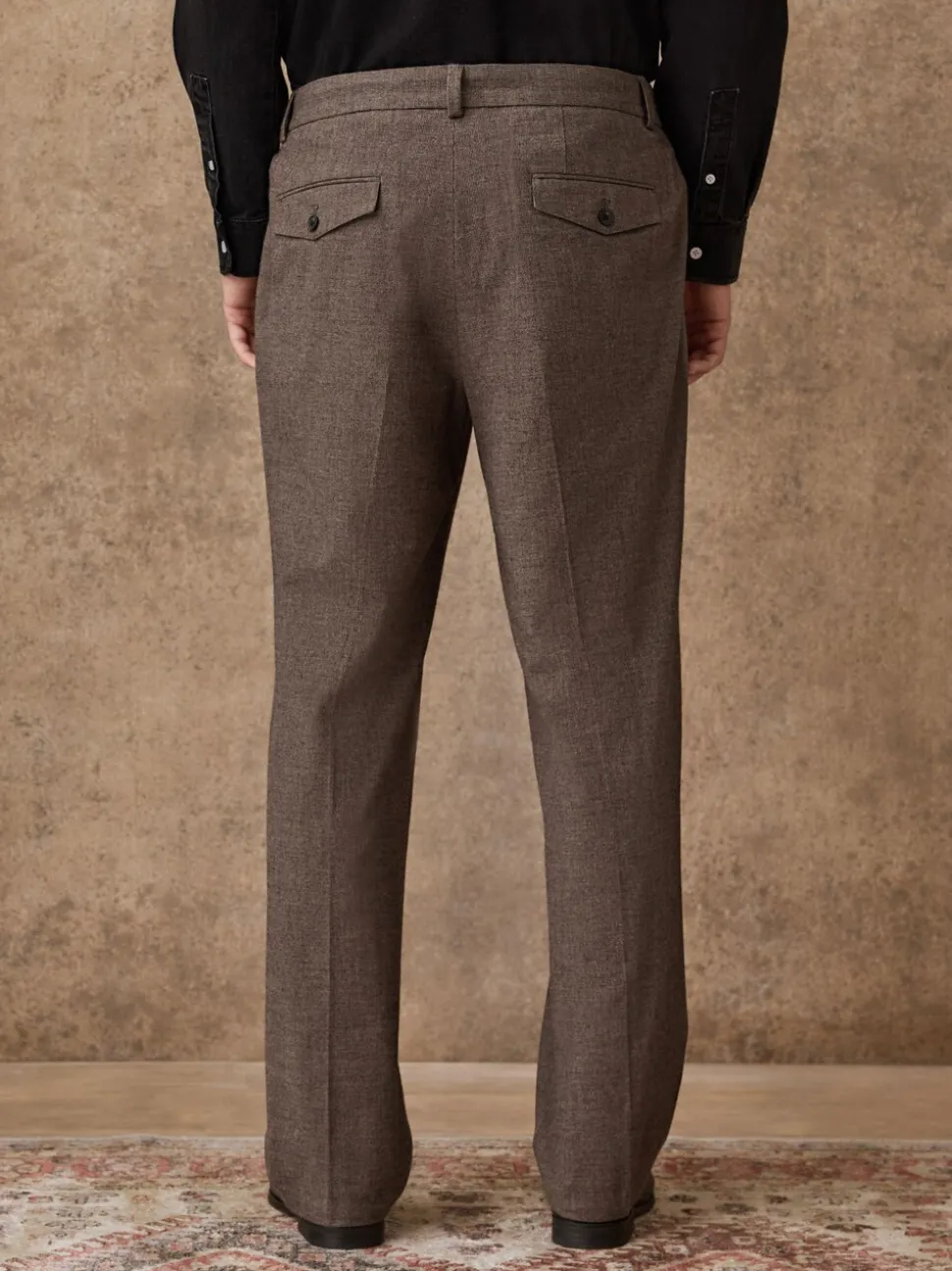 Bruin - Regular Fit Smart Brushed Cotton Textured Trousers