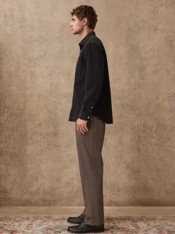 Bruin - Regular Fit Smart Brushed Cotton Textured Trousers