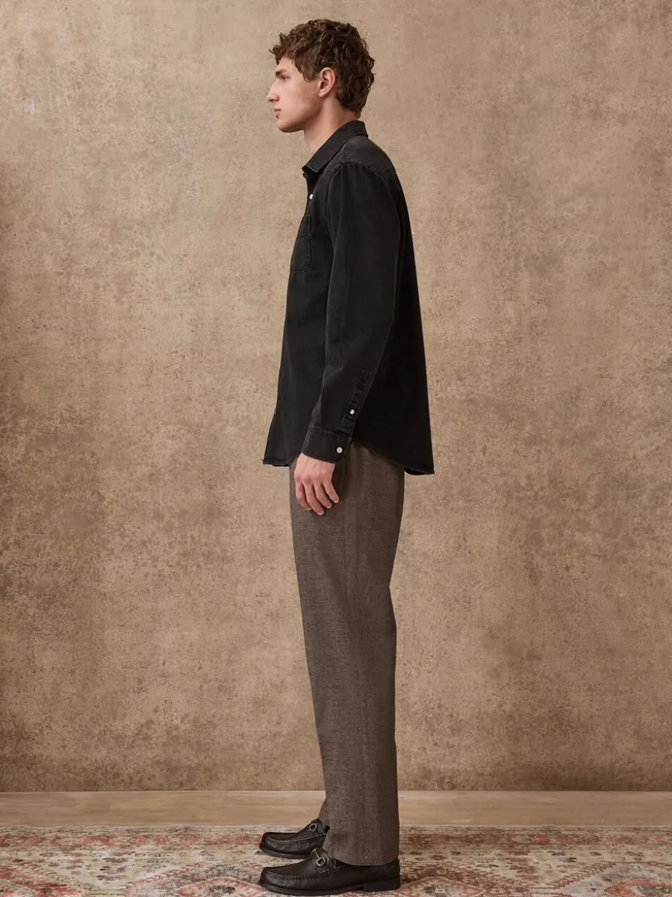 Bruin - Regular Fit Smart Brushed Cotton Textured Trousers