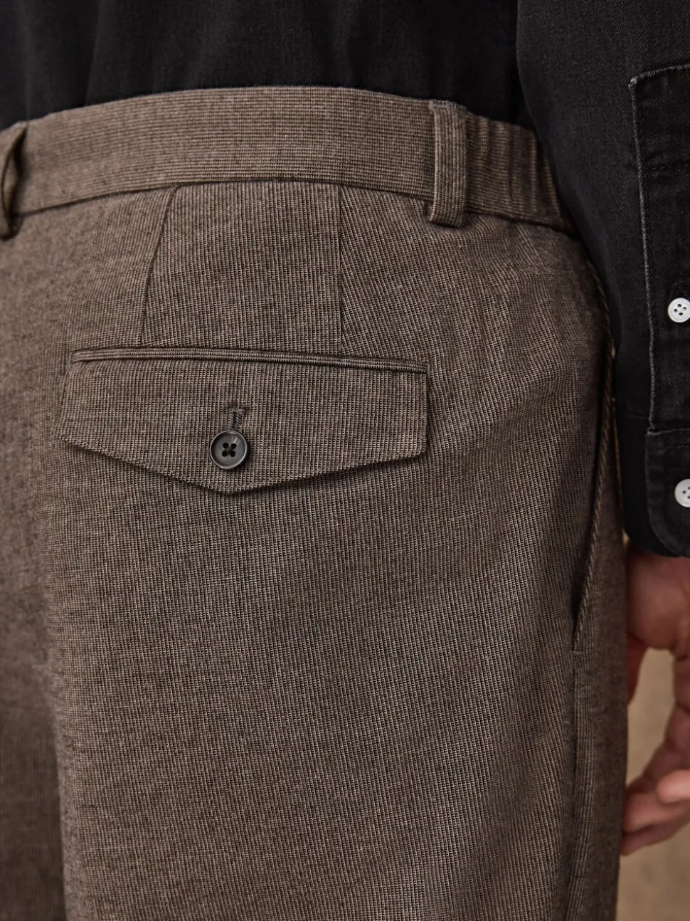 Bruin - Regular Fit Smart Brushed Cotton Textured Trousers