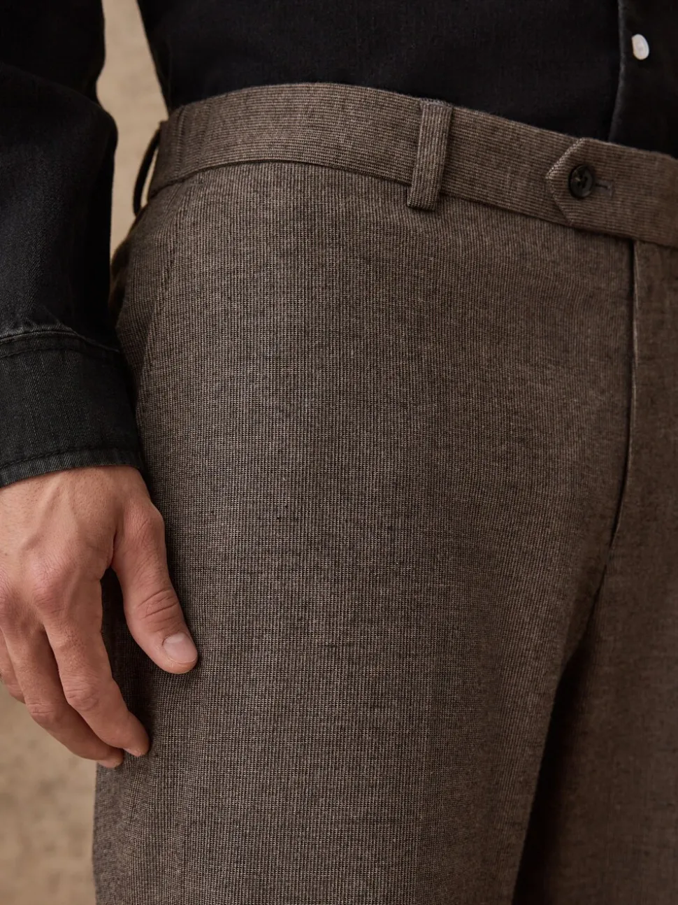 Bruin - Regular Fit Smart Brushed Cotton Textured Trousers