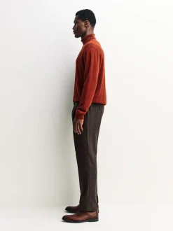 Bruin - Regular Tapered Fit Smart Textured Trousers With Wool