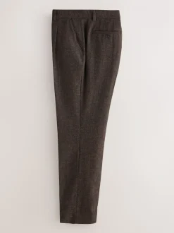 Bruin - Regular Tapered Fit Smart Textured Trousers With Wool