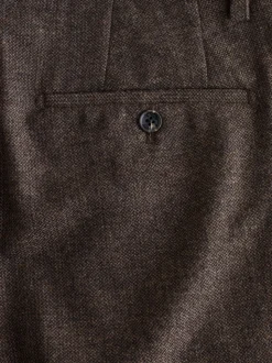 Bruin - Regular Tapered Fit Smart Textured Trousers With Wool