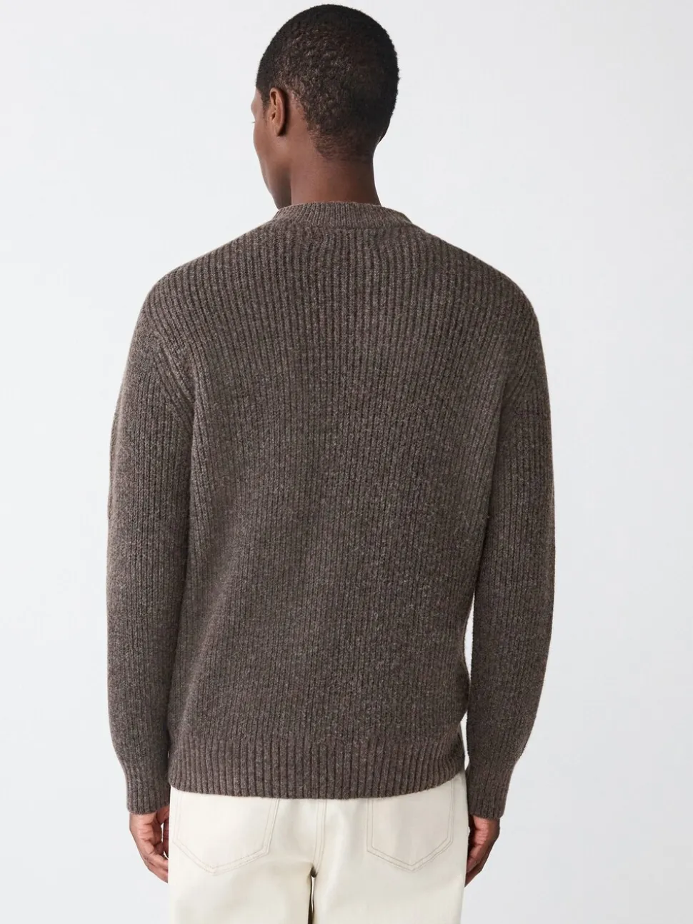 Bruin - Rib Texture Zip Through Cardigan with Wool