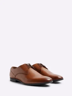 Bruin - River Island Wide Fit Leather Formal Derby Shoes