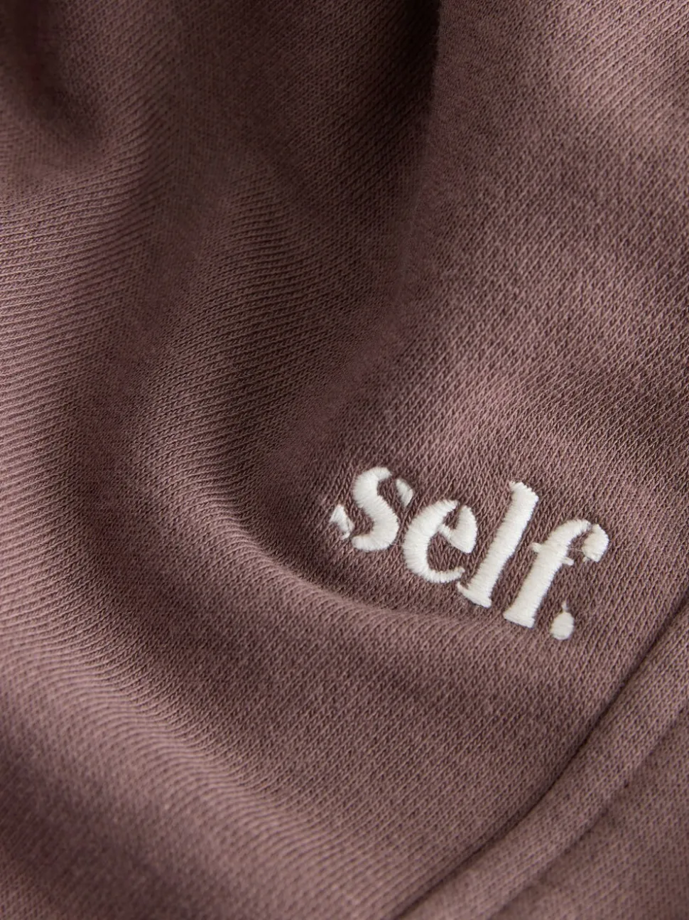 Bruin - Self. joggingbroek met boorden