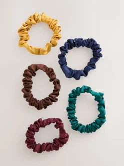 Bruin - Set van 5 scrunchies