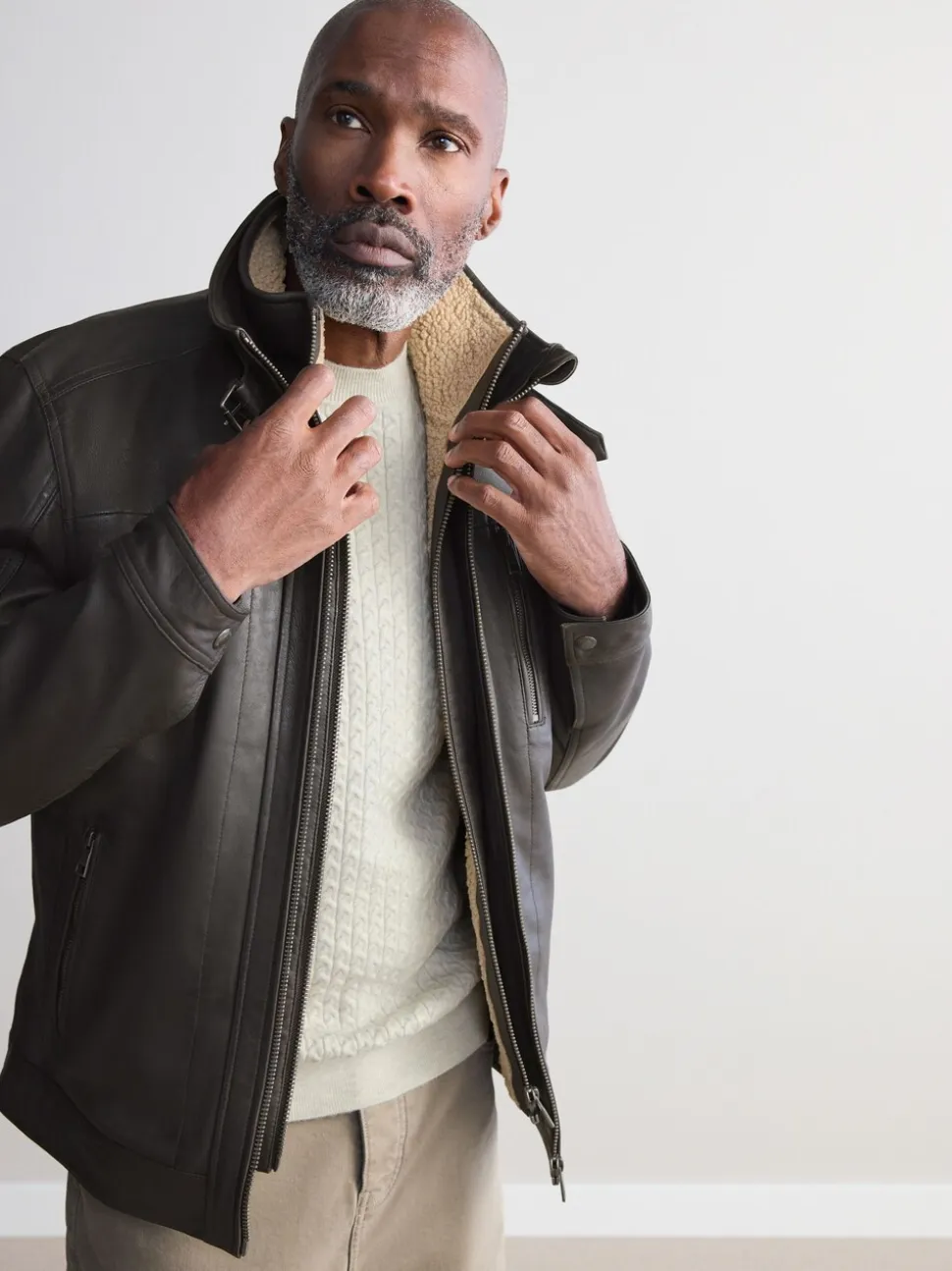 Bruin - Signature Four Pocket Borg Lined Leather Jacket