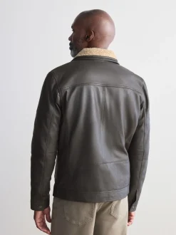 Bruin - Signature Four Pocket Borg Lined Leather Jacket