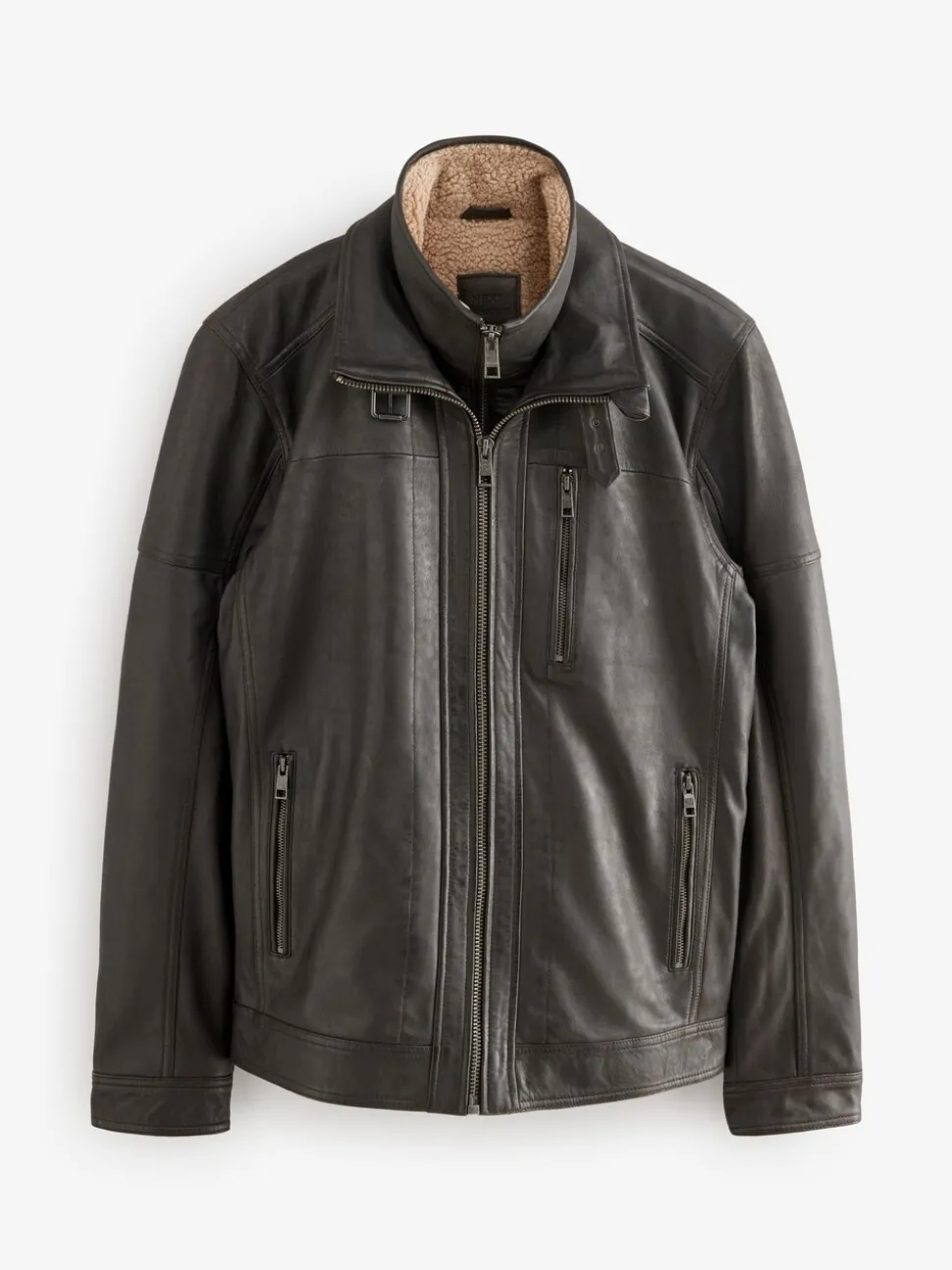 Bruin - Signature Four Pocket Borg Lined Leather Jacket