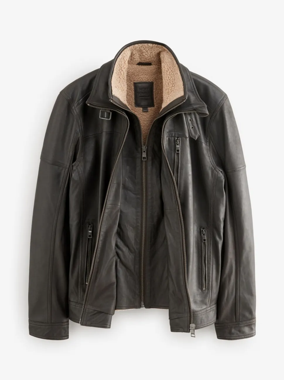 Bruin - Signature Four Pocket Borg Lined Leather Jacket