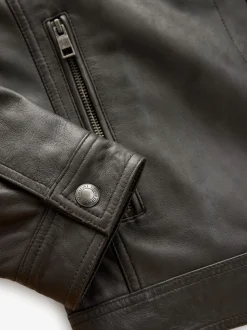 Bruin - Signature Four Pocket Borg Lined Leather Jacket