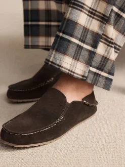 Bruin - Signature Kickdown suède moccasinpantoffels
