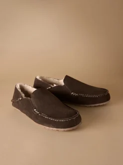 Bruin - Signature Kickdown suède moccasinpantoffels