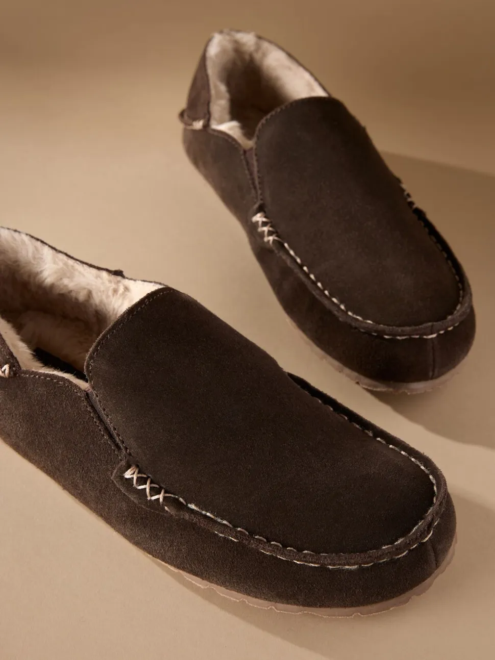Bruin - Signature Kickdown suède moccasinpantoffels
