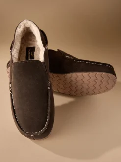 Bruin - Signature Kickdown suède moccasinpantoffels