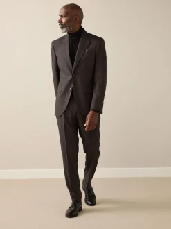 Bruin - Slim Fit Signature Cerruti Italian Wool Puppytooth Suit Jacket