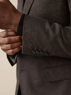 Bruin - Slim Fit Signature Cerruti Italian Wool Puppytooth Suit Jacket