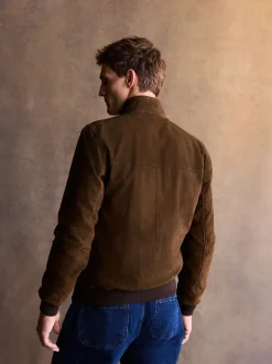 Bruin - Suede Harrington Jacket