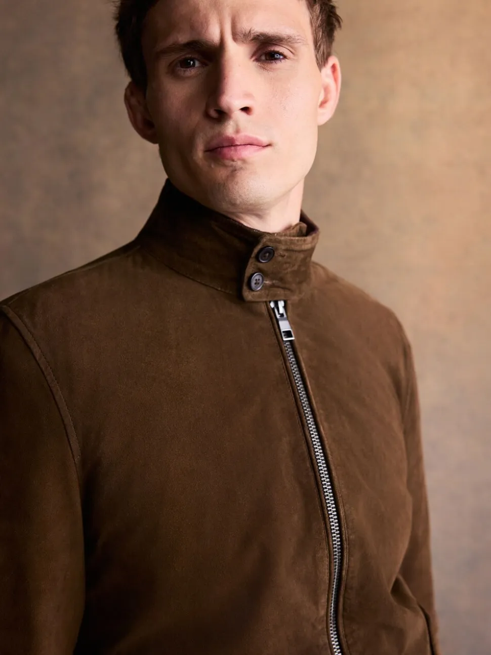Bruin - Suede Harrington Jacket