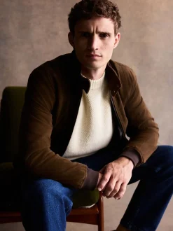 Bruin - Suede Harrington Jacket