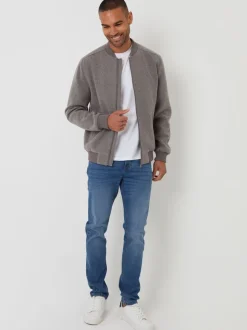 Bruin - Threadbare Faux Wool Brushed Bomber Jacket
