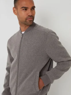 Bruin - Threadbare Faux Wool Brushed Bomber Jacket