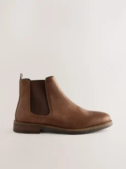 Bruin - Wasachtige leren Chelsea Boots