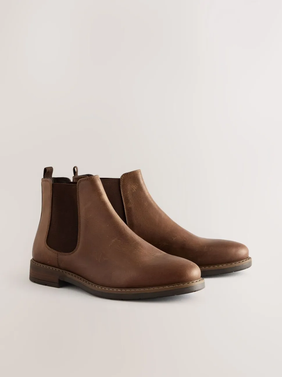 Bruin - Wasachtige leren Chelsea Boots