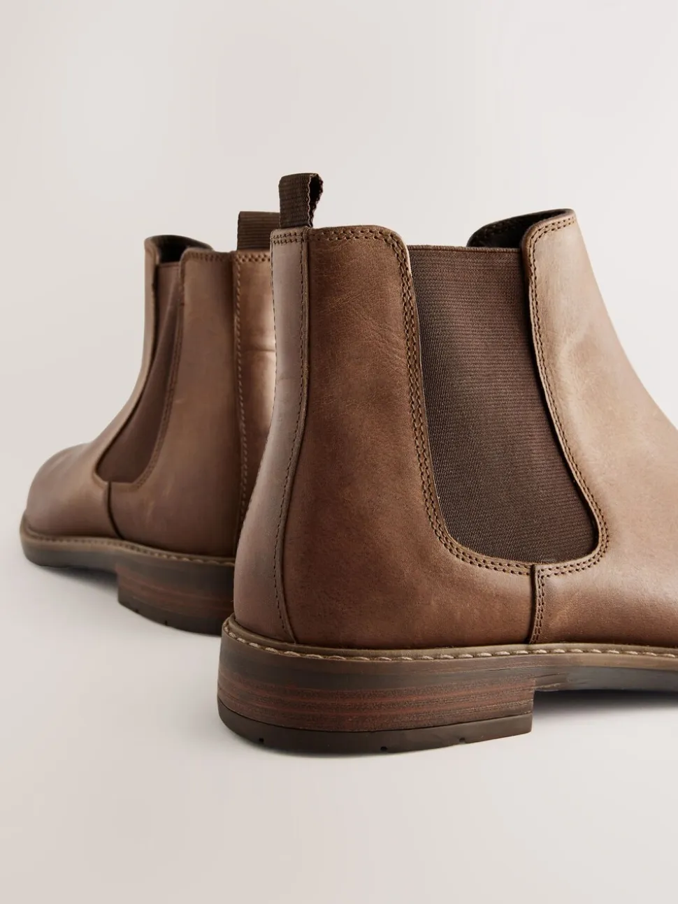 Bruin - Wasachtige leren Chelsea Boots