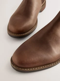 Bruin - Wasachtige leren Chelsea Boots