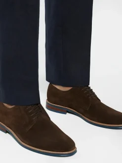 Bruin chroom - Wijde pasvorm - Dune London Stanleyy Gibson schoenen van zacht leer