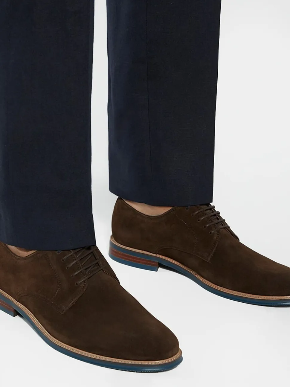Bruin chroom - Wijde pasvorm - Dune London Stanleyy Gibson schoenen van zacht leer