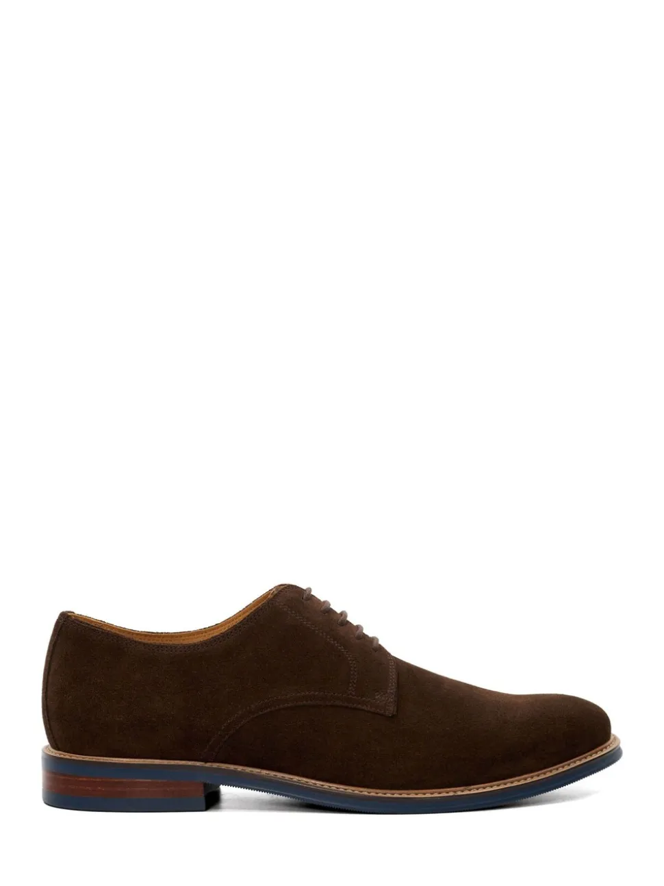 Bruin chroom - Wijde pasvorm - Dune London Stanleyy Gibson schoenen van zacht leer